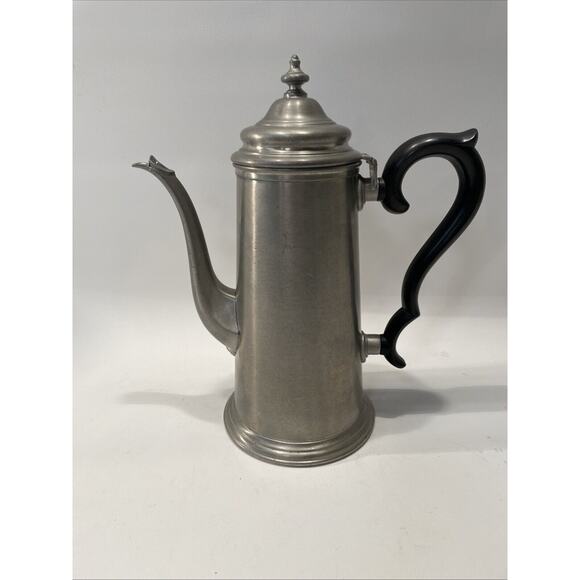 International Silver Company Pewter 9 Cup Coffee / Tea Pot With Black Handle - Picture 8 of 8